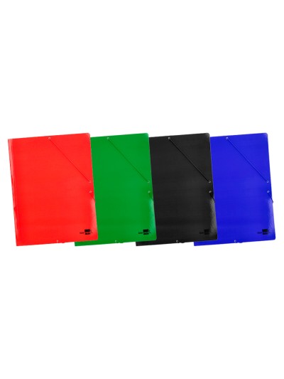 Carpeta liderpapel gomas din a3 tres solapas carton plastificado 800 gr colores surtidos