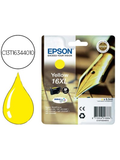 Ink-jet epson 16xl wf2010w wf2510wf wf2520nf wf2530wf wf2540wf amarillo 450 pag