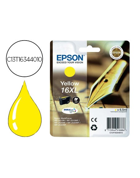 Ink-jet epson 16xl wf2010w wf2510wf wf2520nf wf2530wf wf2540wf amarillo 450 pag
