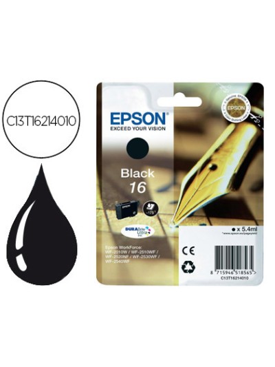 Ink-jet epson 16 wf2010w wf2510wf wf2520nf wf2530wf wf2540wf negro 175 pag