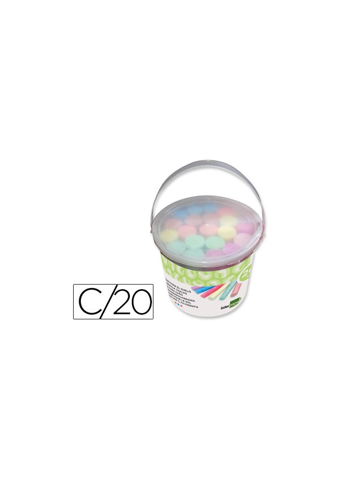 Tiza color liderpapel para suelo cubilete de 20 unidades colores surtidos Tiza color liderpapel para suelo cubilete de 20 unidades colores surtidos