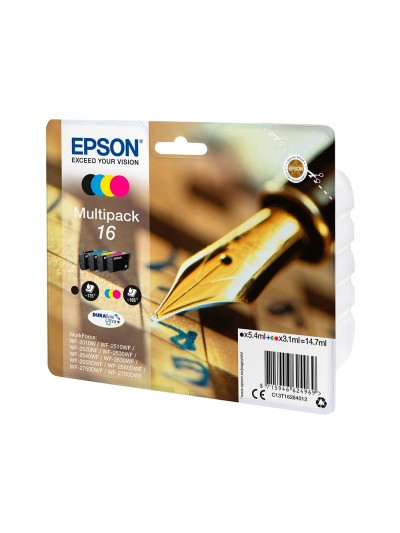 Ink-jet epson 16 multipack workforce wf-2010w wf-2510wf wf-2520nf wf-2530wf wf-2540wf negro amarillo cian y magenta