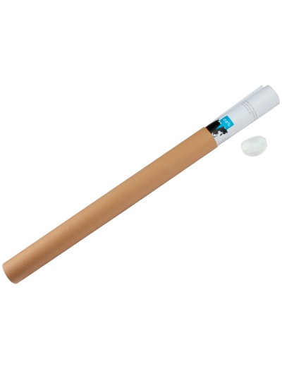 Tubo de carton q-connect portadocumentos cartoncillo encolado reciclado 1,8 mm con 2 tapas de plastico 60x640 mm