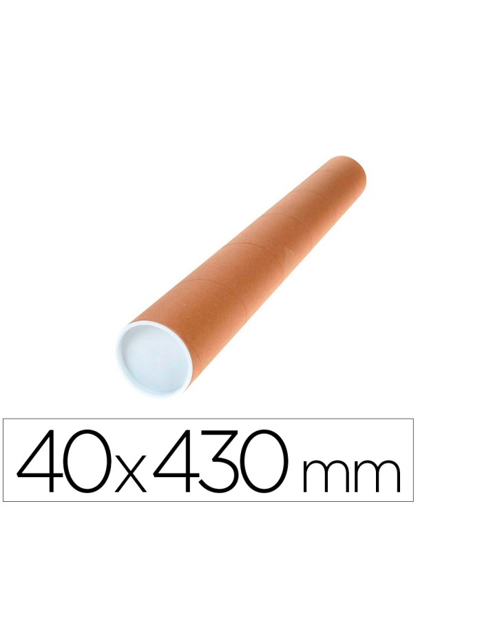 Tubo de carton q-connect portadocumentos cartoncillo encolado reciclado 1,8 mm con 2 tapas de plastico 40x430 mm Tubo de carton q-connect portadocumentos cartoncillo encolado reciclado 1,8 mm con 2 tapas de plastico 40x430 mm