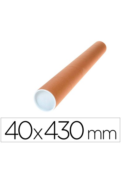 Tubo de carton q-connect portadocumentos cartoncillo encolado reciclado 1,8 mm con 2 tapas de plastico 40x430 mm
