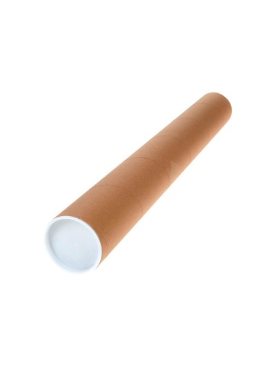 Tubo de carton q-connect portadocumentos cartoncillo encolado reciclado 1,8 mm con 2 tapas de plastico 40x430 mm