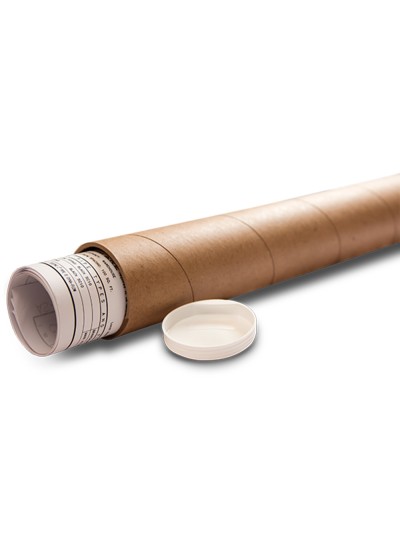 Tubo de carton q-connect portadocumentos cartoncillo encolado reciclado 1,8 mm con 2 tapas de plastico 40x430 mm