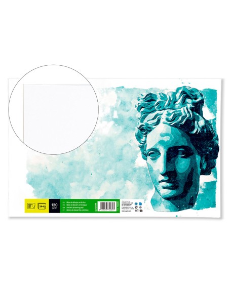 Bloc dibujo liderpapel artistico encolado 297x420 mm 30 hojas 120g/m2 sin recuadro