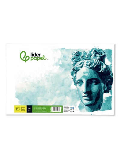 Bloc dibujo liderpapel artistico encolado 297x420 mm 30 hojas 120g/m2 sin recuadro