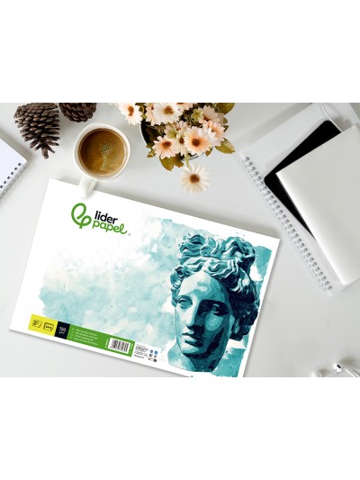 Bloc dibujo liderpapel artistico encolado 297x420 mm 30 hojas 120g/m2 sin recuadro