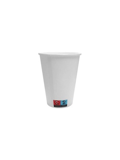 Vaso de papel blanco bunzl reciclable pefc 385 ml apto bebidas frias y calientes paquete de 50 unidades
