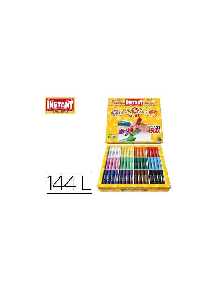 Tempera solida en barra playcolor escolar caja de 144unidades 12 colores surtidos Tempera solida en barra playcolor escolar caja de 144unidades 12 colores surtidos