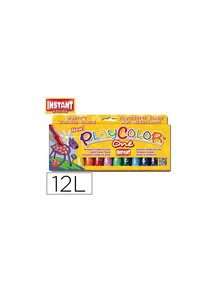 Tempera solida en barra playcolor escolar caja de 12 colores surtidos Tempera solida en barra playcolor escolar caja de 12 colores surtidos