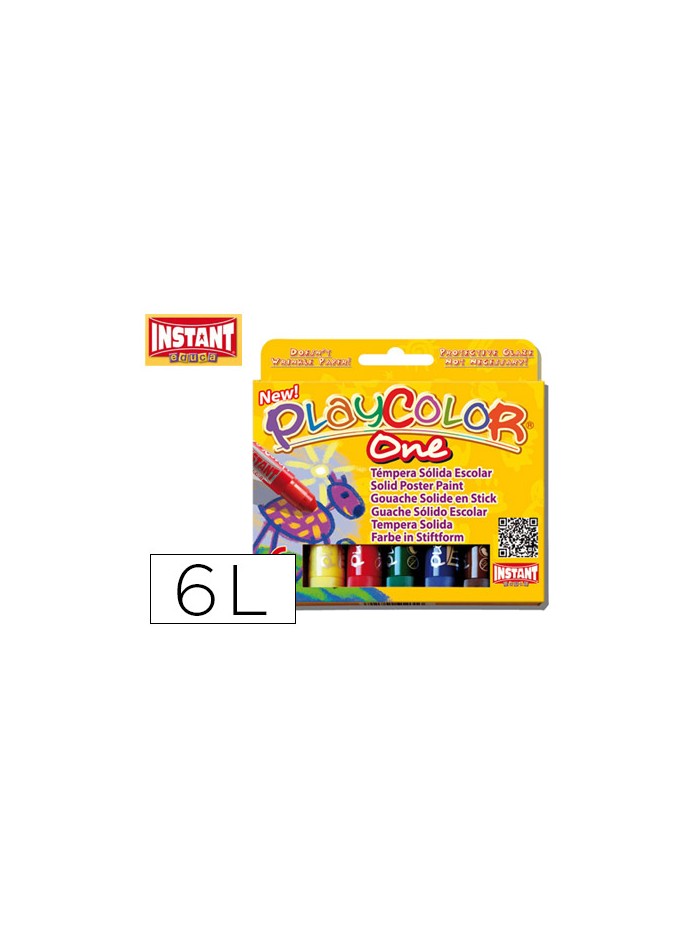 Tempera solida en barra playcolor escolar caja de 6 colores surtidos Tempera solida en barra playcolor escolar caja de 6 colores surtidos