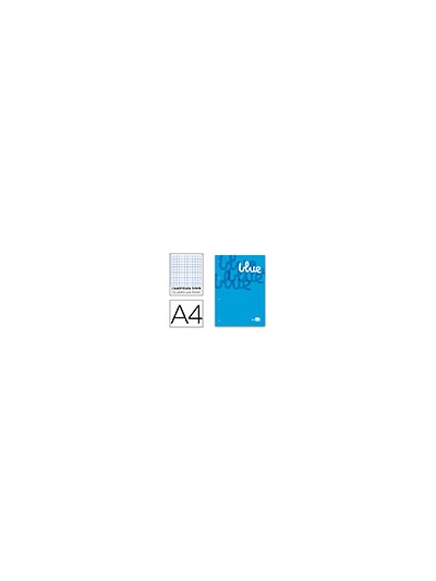 Bloc encolado liderpapel cuadro 5 mm azul a4 natural 100 hojas 100 g/m2