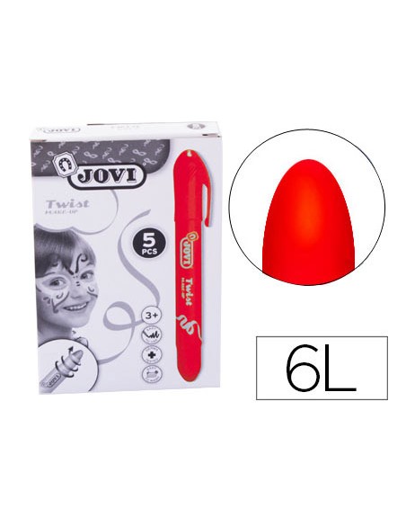 Barra de maquillaje jovi twist make-up rojo caja de 5 unidades