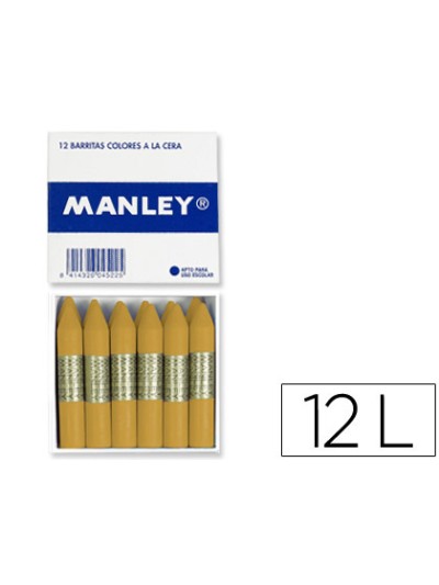 Lapices cera manley unicolor ocre madera n.64 cajade 12 unidades