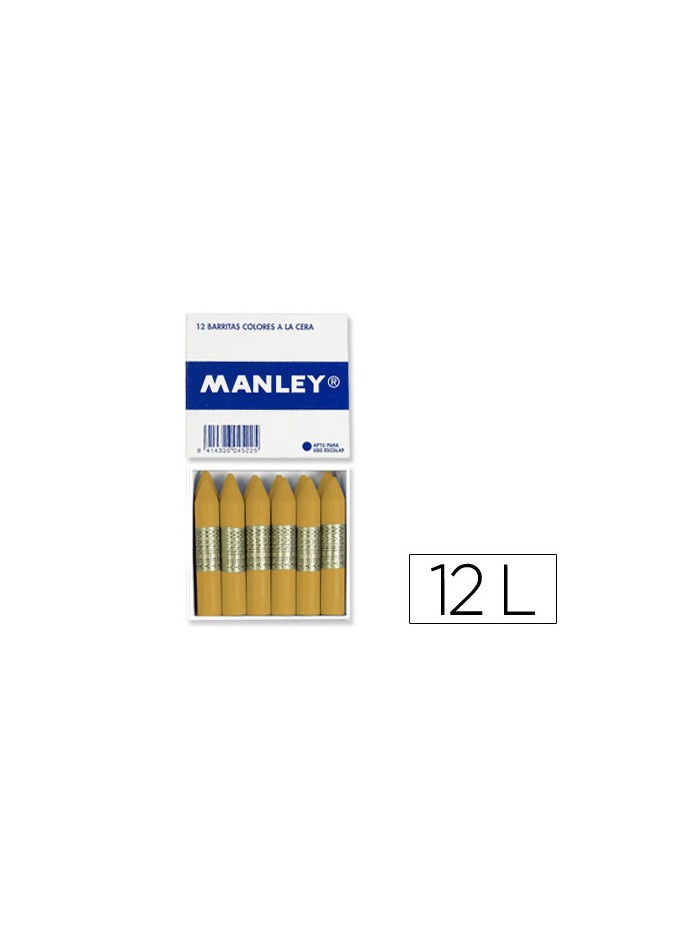 Lapices cera manley unicolor ocre madera n.64 cajade 12 unidades Lapices cera manley unicolor ocre madera n.64 cajade 12 unidades