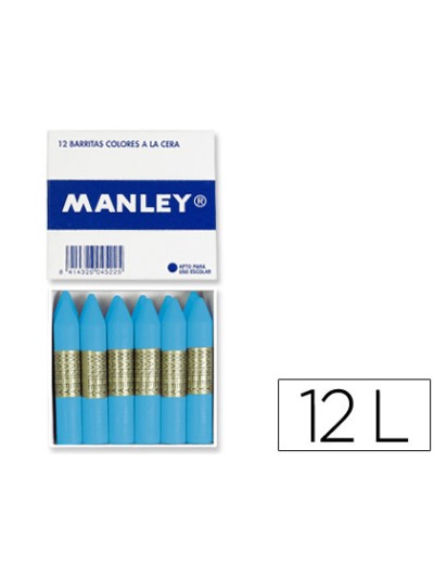 Lapices cera manley unicolor celeste claro n.41 caja de 12 unidades