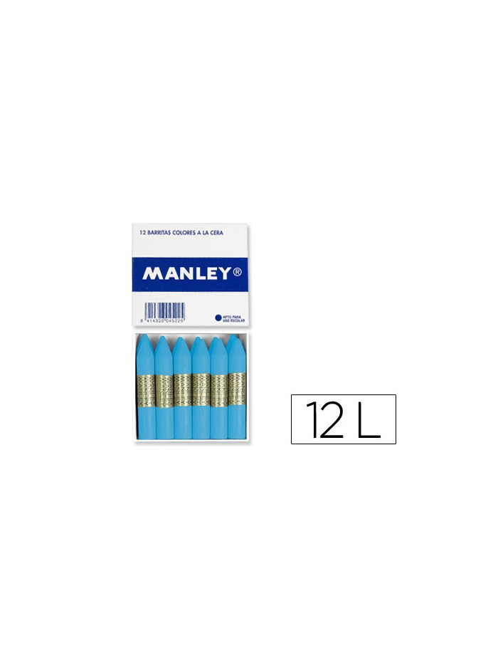 Lapices cera manley unicolor celeste claro n.41 caja de 12 unidades Lapices cera manley unicolor celeste claro n.41 caja de 12 unidades