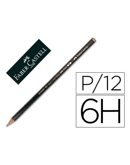 Lapices de grafito faber 9000 6h unidad