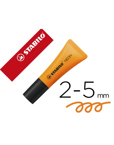 Rotulador stabilo fluorescente 72 naranja neon