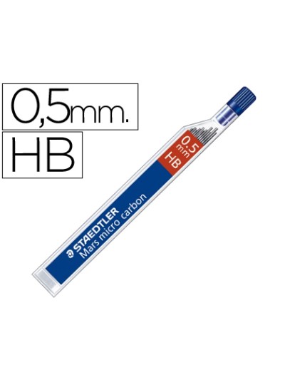 Minas staedtler mars micro grafito 0,5 mm hb tubo con 12 minas