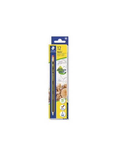 Lapices de grafito staedtler noris n.2 hb con goma de borrar unidad