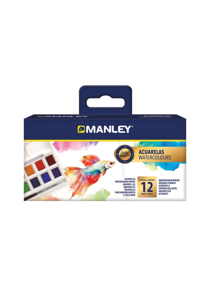 Acuarela manley 12 ml caja de 12 unidades colores surtidos Acuarela manley 12 ml caja de 12 unidades colores surtidos