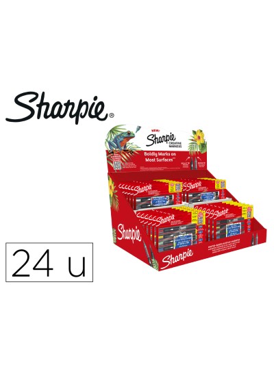 Rotulador sharpie acrylic punta redonda / pincel expositor de 24 unidades colores surtidos