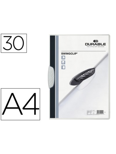 Carpeta swingclip dossier pinza lateral y giratoria blanco din a4 capacidad 30 hojas