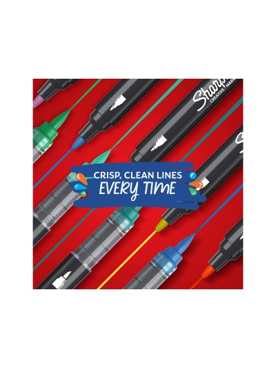 Rotulador sharpie acrylic punta pincel blister de 5 unidades colores surtidos