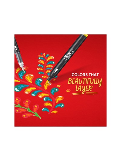 Rotulador sharpie acrylic punta pincel blister de 5 unidades colores surtidos