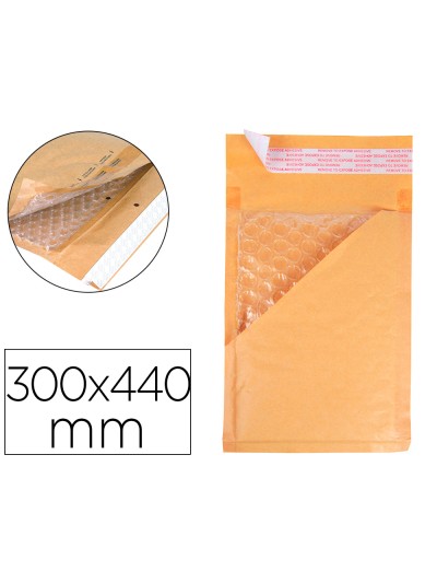 Sobre burbujas crema q-connect j/6 300 x 440 mm caja de 50 un