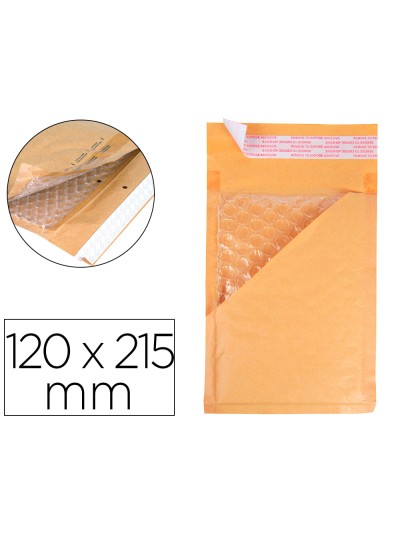 Sobre burbujas crema q-connect b/00 120 x 215 mm caja de 100