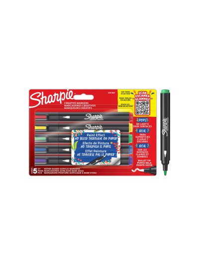Rotulador sharpie acrylic punta redonda blister de 5 unidades colores surtidos