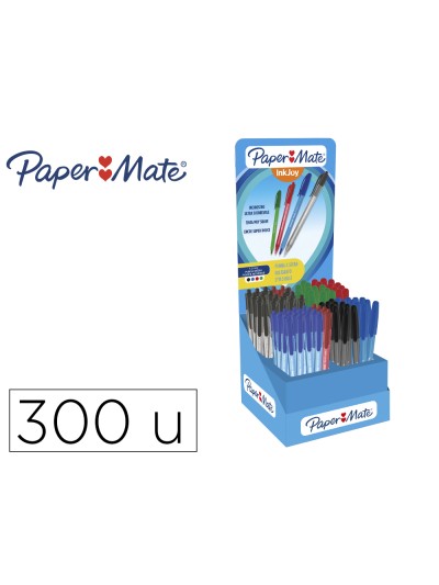 Boligrafo paper mate inkjoy 100 cap / rt expositor de 300 unidades colores surtidos