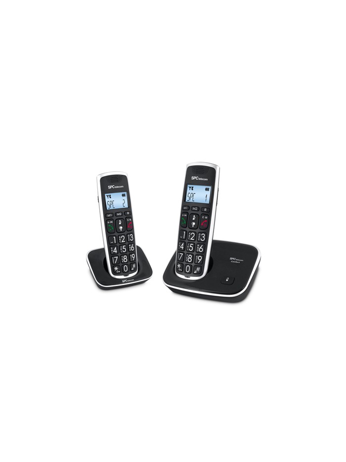 Telefono inalambrico spc duo telecom 7609-n color negro identificador de llamadas agenda pantalla Telefono inalambrico spc duo telecom 7609-n color negro identificador de llamadas agenda pantalla