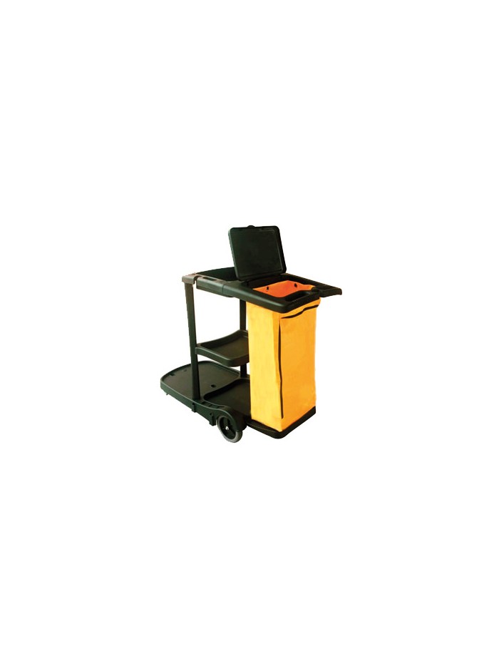 Carro de limpieza q-connect de polipropileno con ruedas 58x24x96 cms