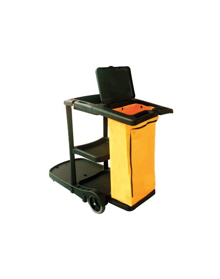 Carro de limpieza q-connect de polipropileno con ruedas 58x24x96 cms