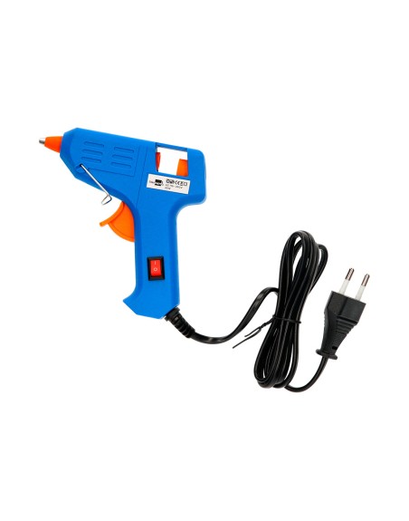 Pistola termofusible mini liderpapel de 25w con gatillo dispensador y 2 barras de repuesto de 7 mm diametro x 100 mm