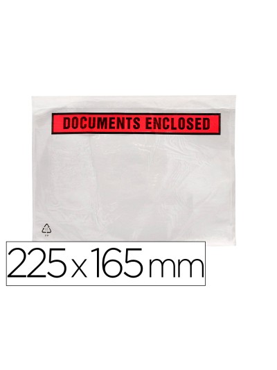 Sobre autoadhesivo q-connect portadocumentos 225x165 mm sin ventana paquete de 100 unidades