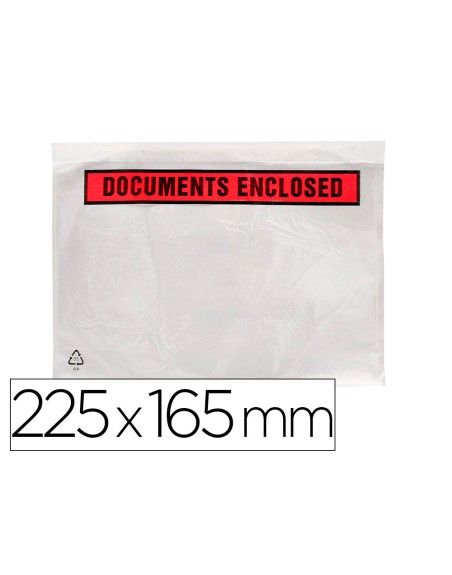 Sobre autoadhesivo q-connect portadocumentos 225x165 mm sin ventana paquete de 100 unidades