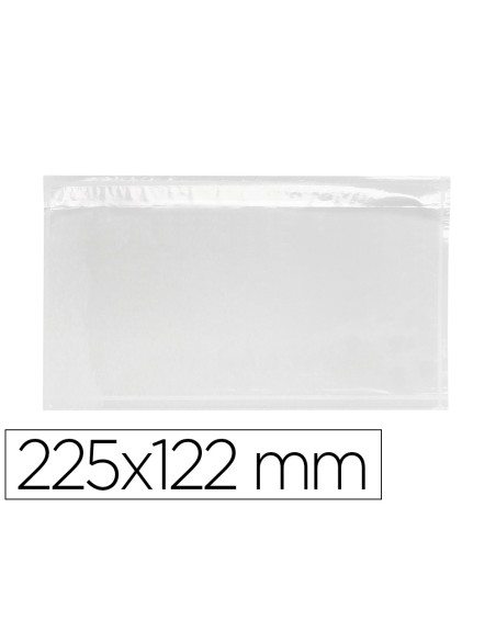 Sobre autoadhesivo q-connect portadocumentos 225x122 mm ventana transparente paquete de 100 unidades