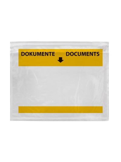 Sobre autoadhesivo q-connect portadocumentos multilingue 165x122 mm ventana transparente paquete de 100