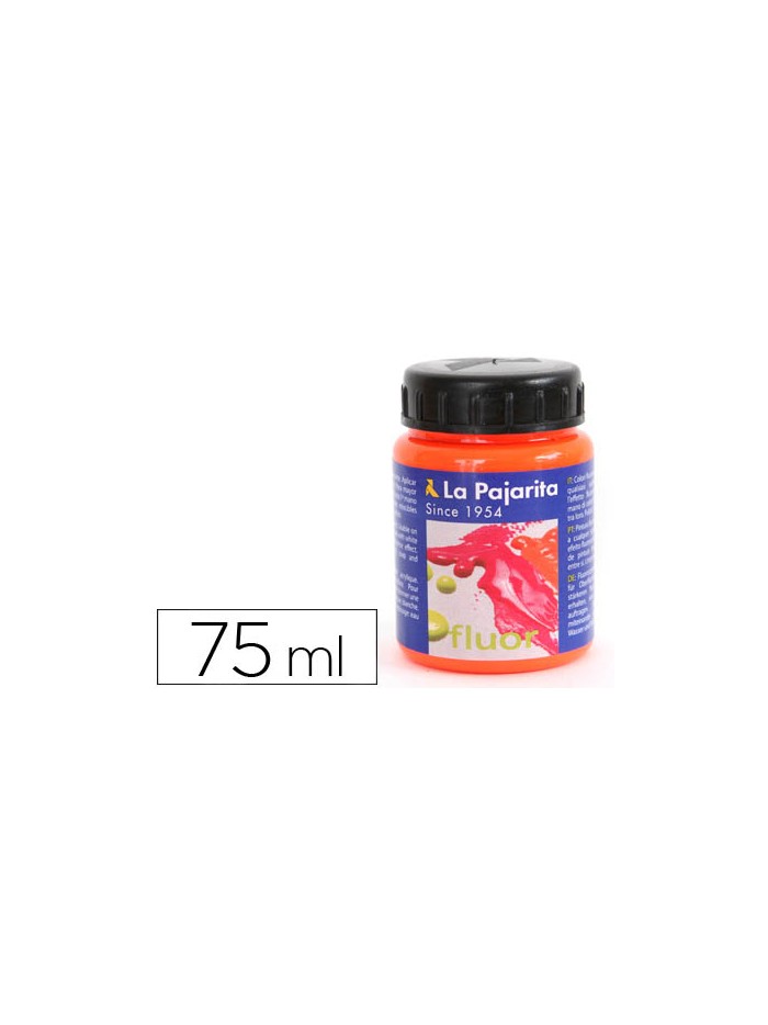 Pintura acrilica la pajarita f-02 naranja fluorescente 75ml Pintura acrilica la pajarita f-02 naranja fluorescente 75ml