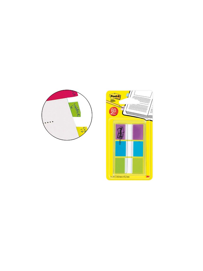 Banderitas separadoras post-index 680-roy verde azul y violeta dispensador funda 3x20 Banderitas separadoras post-index 680-roy verde azul y violeta dispensador funda 3x20