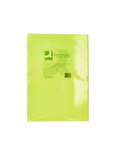 Papel color q-connect din a3 80gr verde neon paquete de 500 hojas