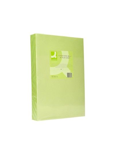 Papel color q-connect din a3 80gr verde neon paquete de 500 hojas
