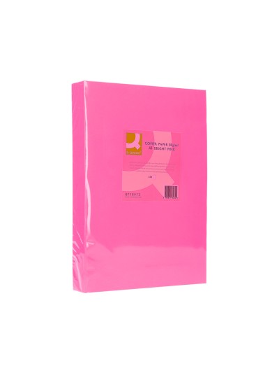 Papel color q-connect din a3 80gr rosa intenso paquete de 500 hojas